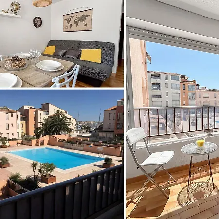 Lumineux Studio Avec Piscine, Vue Port A Agde Apartament *